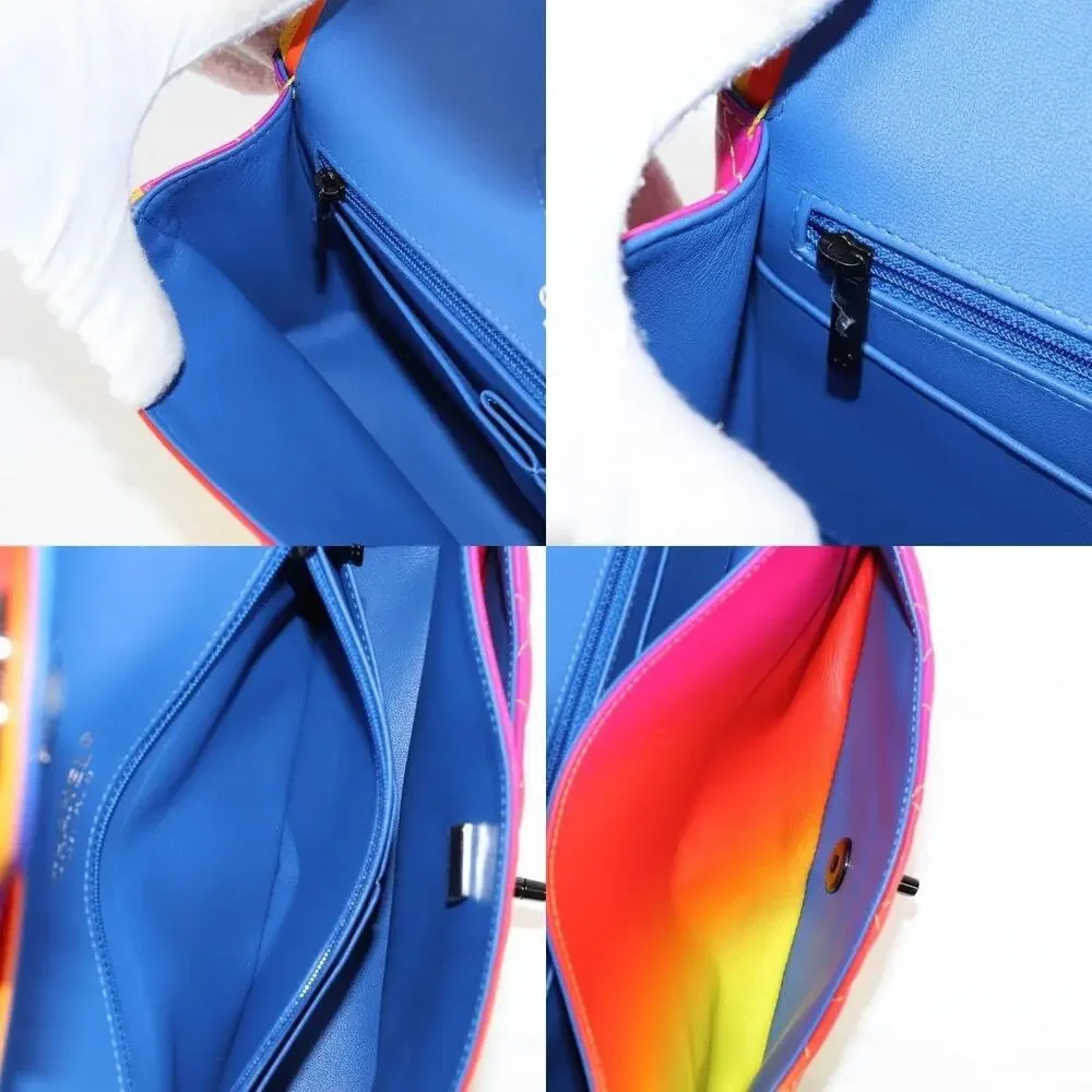 Chanel Matelasse Lambskin Chain Shoulder Bag Rainbow CC
